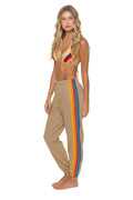 Classic 5 STRIPE SWEATPANTS - TAN