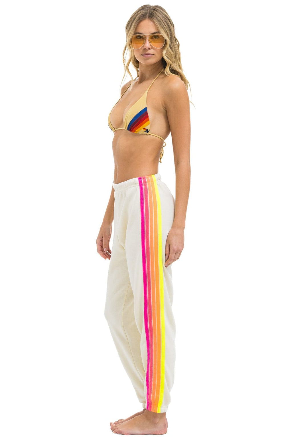 Classic 5 STRIPE SWEATPANTS - VINTAGE WHITE NEON