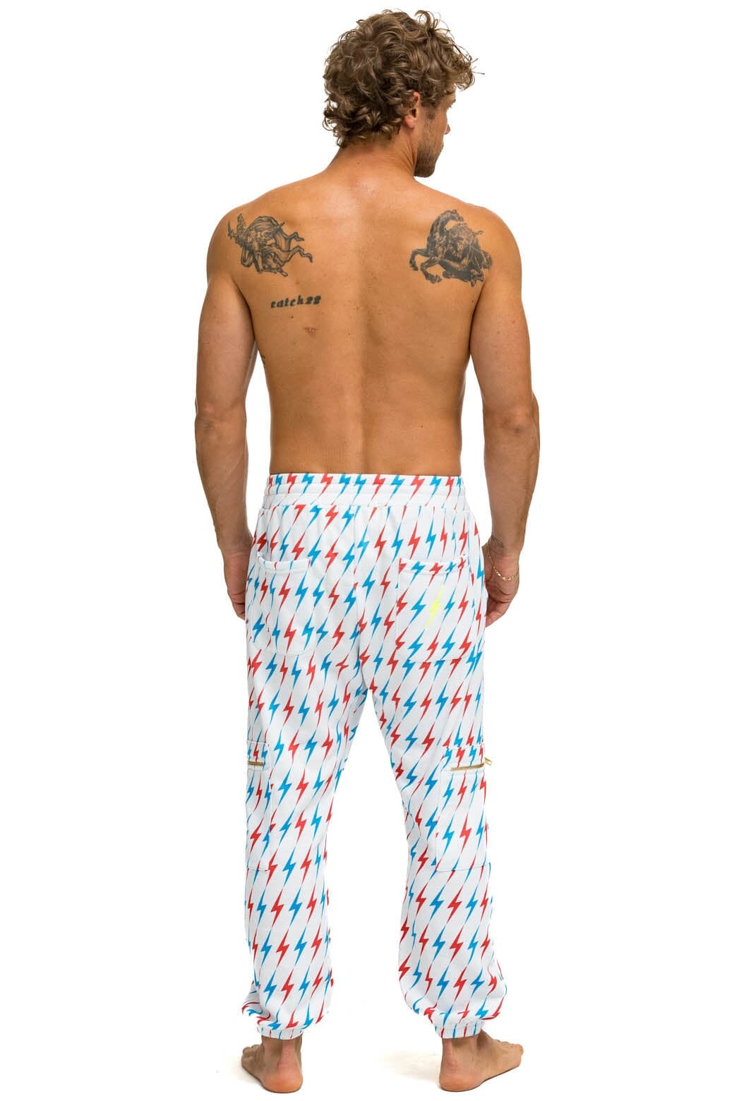 Classic AVIATOR BOLT EMBROIDERY SWEATPANTS - WHITE USA