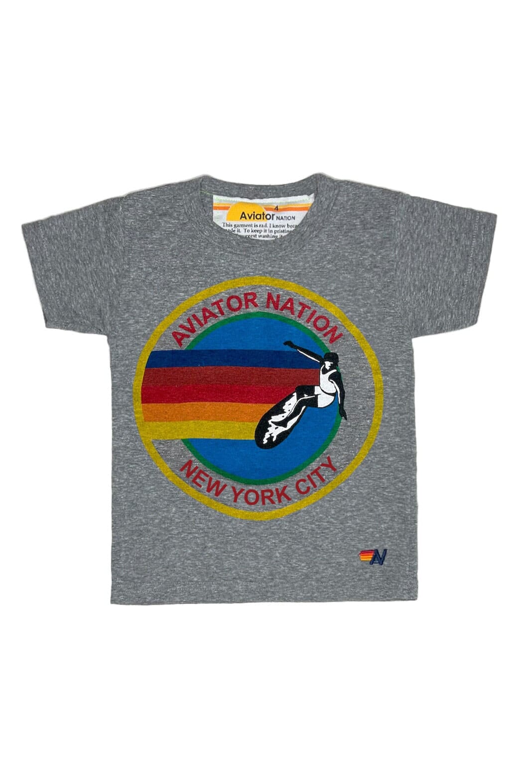 Classic KIDS AVIATOR NATION NEW YORK CITY TEE - HEATHER
