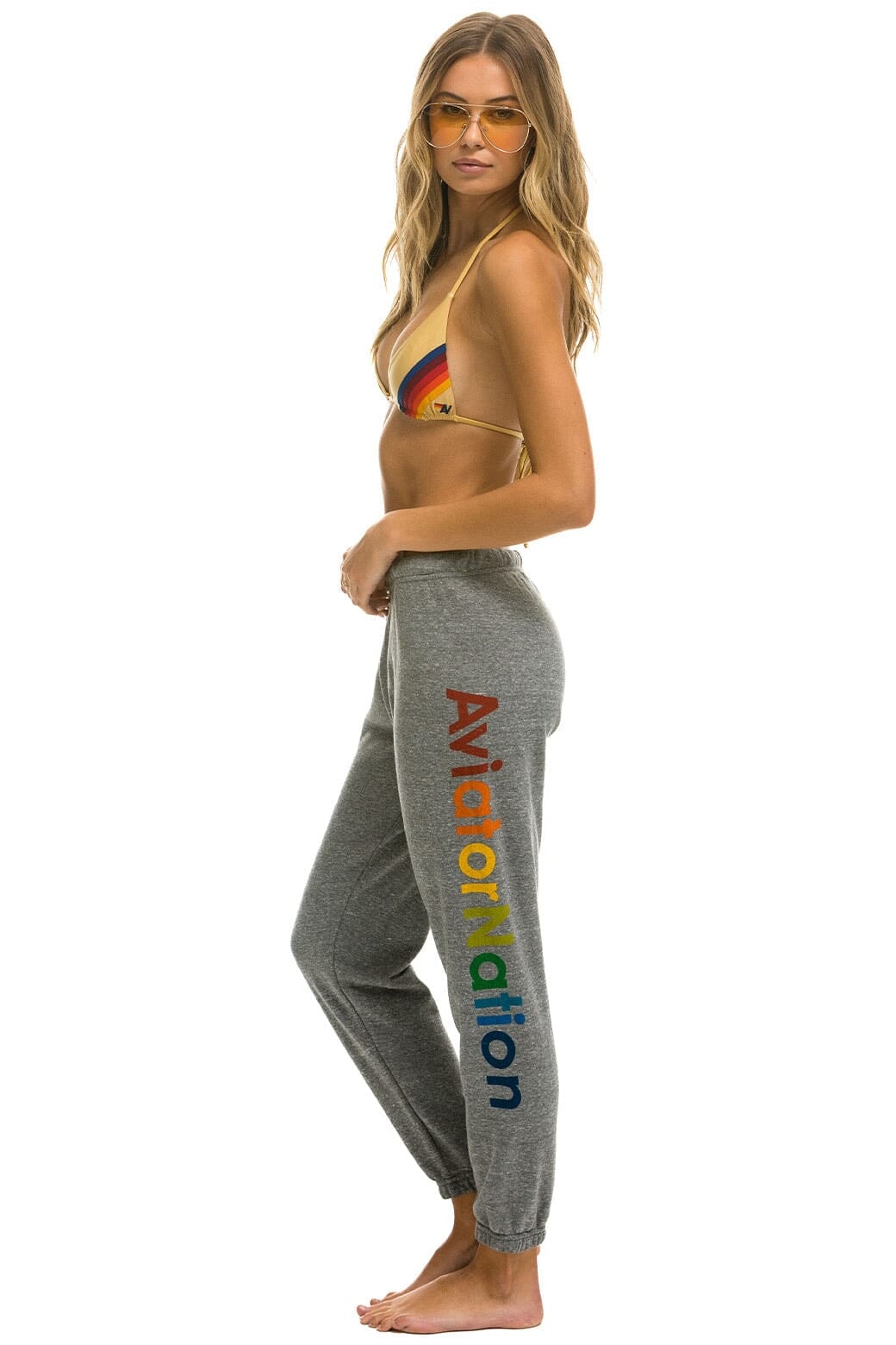 Classic AVIATOR NATION NEW YORK CITY SWEATPANTS - HEATHER GREY