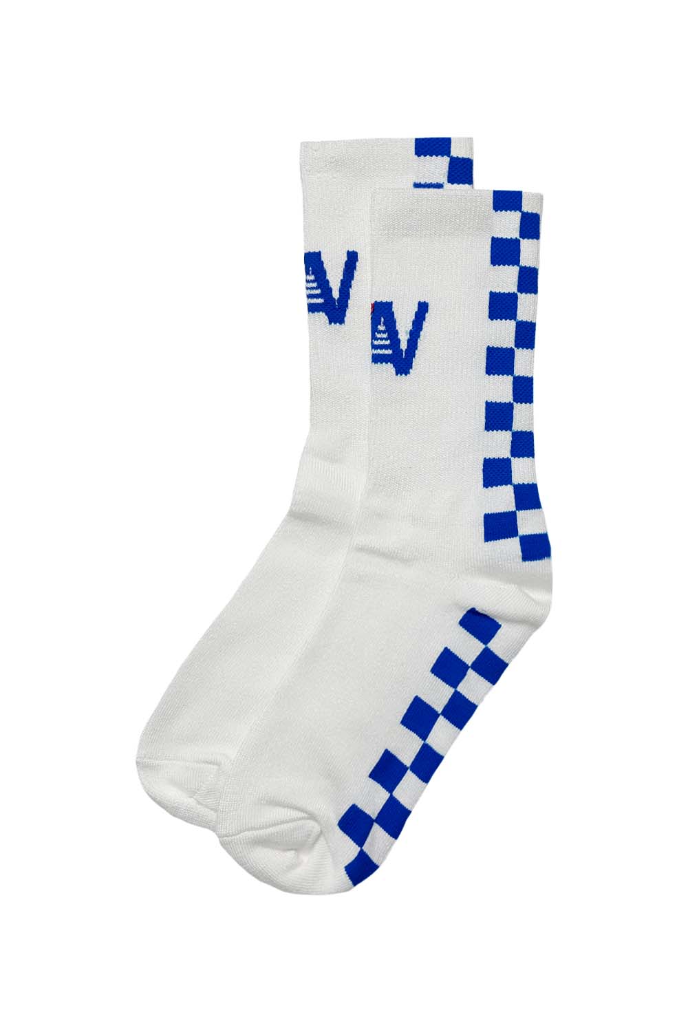 Retro CHECKERED SOCK - WHITE OCEAN