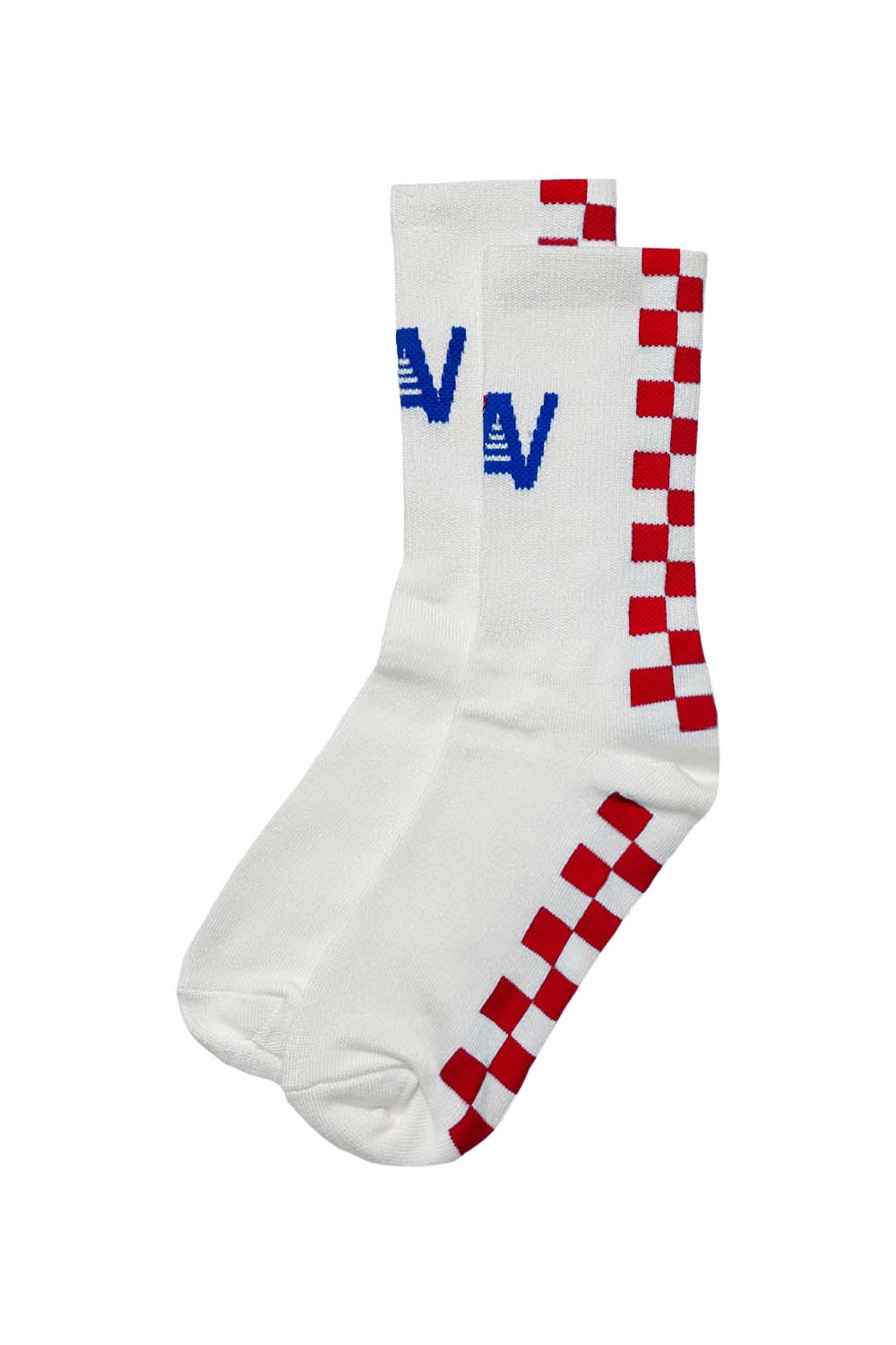 Retro CHECKERED SOCK - WHITE RED