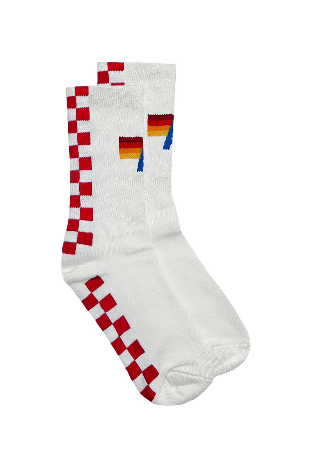 Classic CHECKERED SOCK - WHITE RED