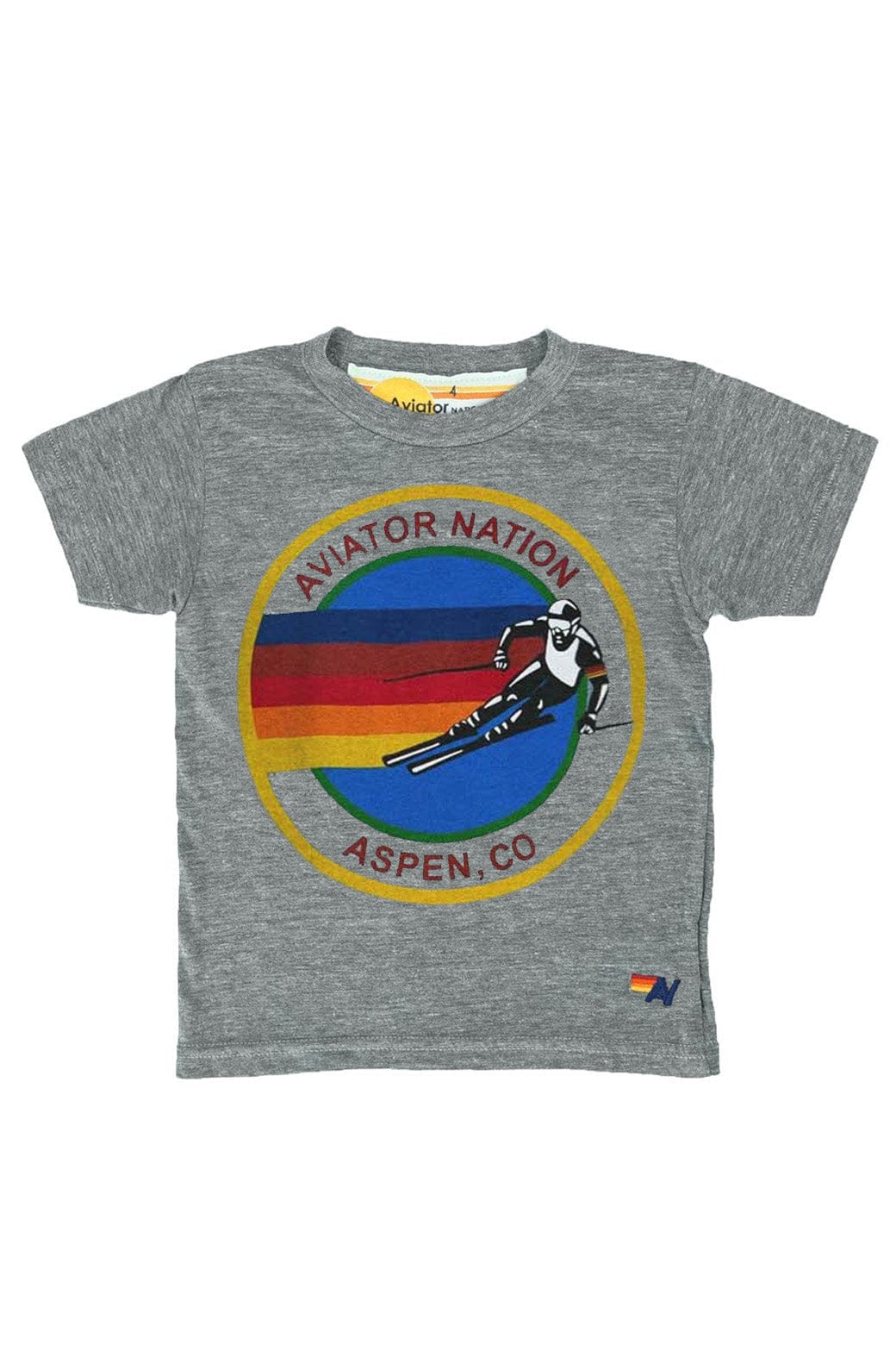 Retro KIDS AVIATOR NATION ASPEN TEE - HEATHER GREY