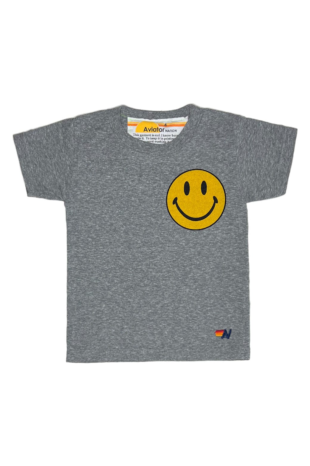Retro KIDS SMILEY 2 TEE - HEATHER GREY