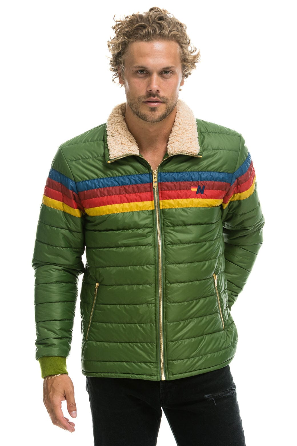 Classic 4 STRIPE JACKET - GARDEN GREEN
