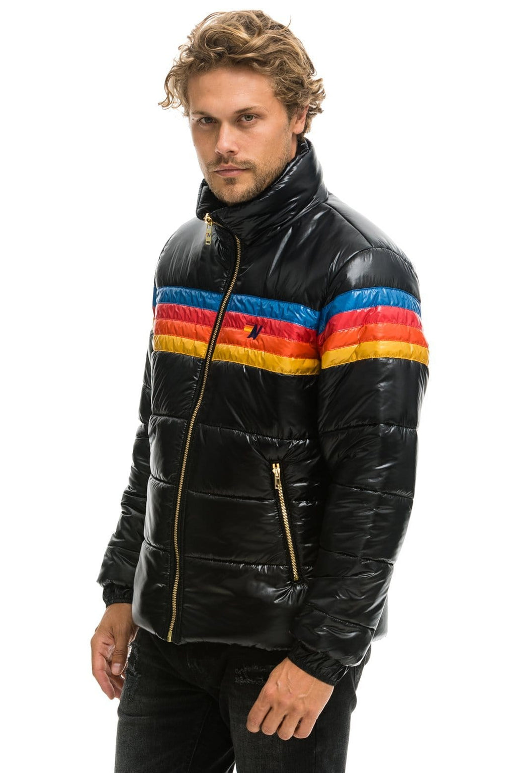 Classic 4 STRIPE LUXE TRAVELER JACKET - GLOSSY BLACK