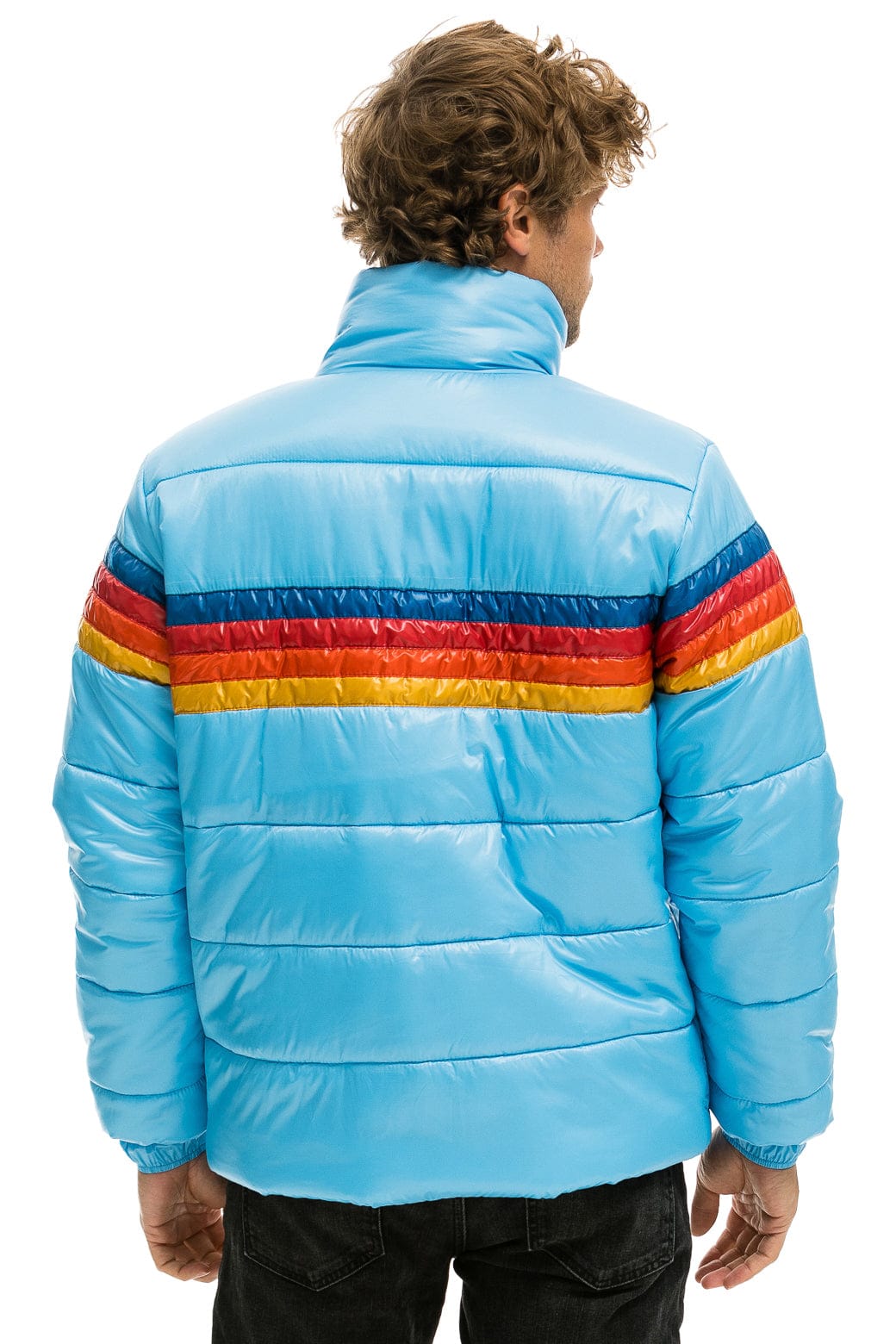 Retro 4 STRIPE LUXE TRAVELER JACKET - GLOSSY SKY