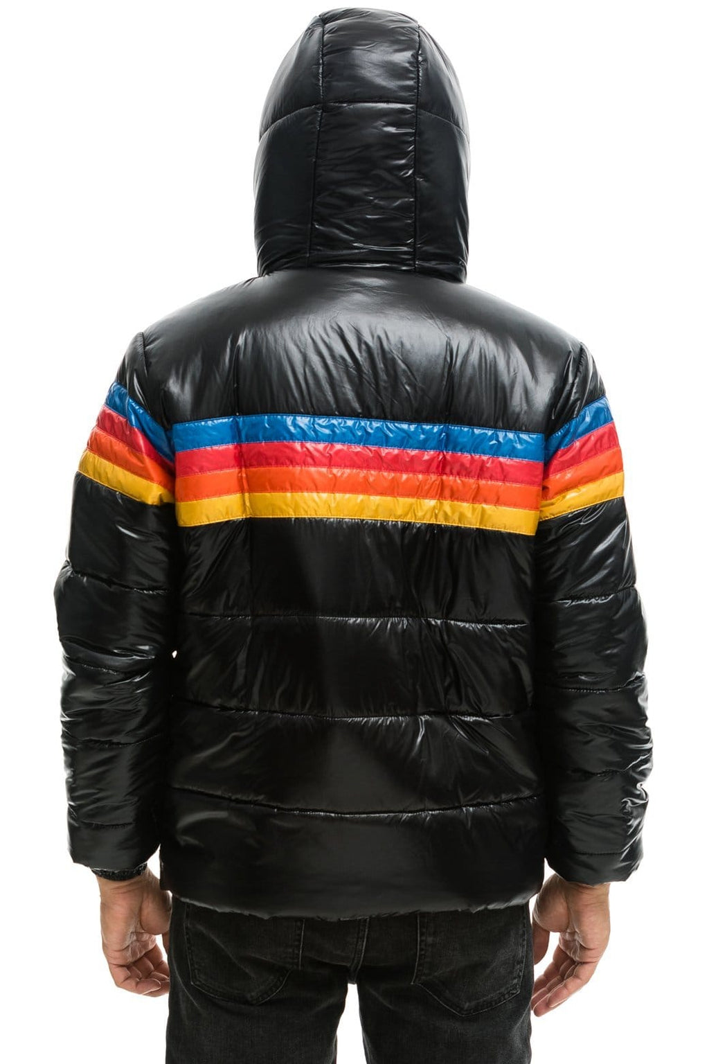 Classic 4 STRIPE LUXE TREKKER JACKET - GLOSSY BLACK