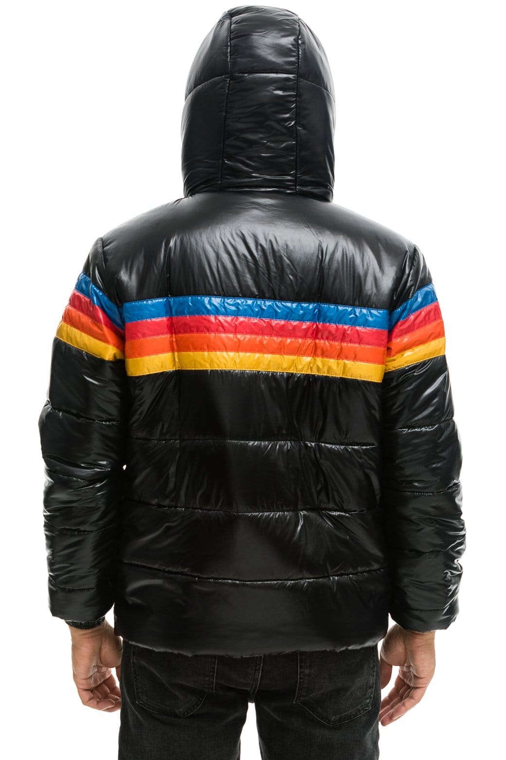 Classic 4 STRIPE LUXE TREKKER JACKET - GLOSSY BLACK
