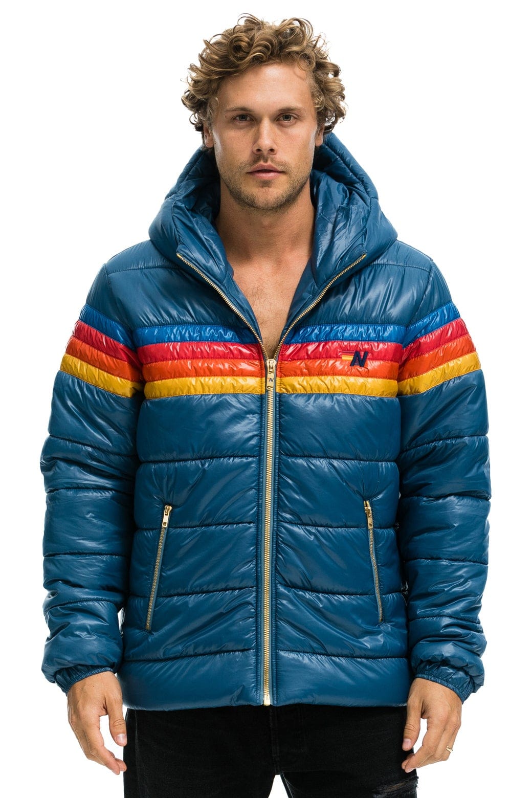 Classic 4 STRIPE LUXE TREKKER JACKET - GLOSSY DEEP BLUE