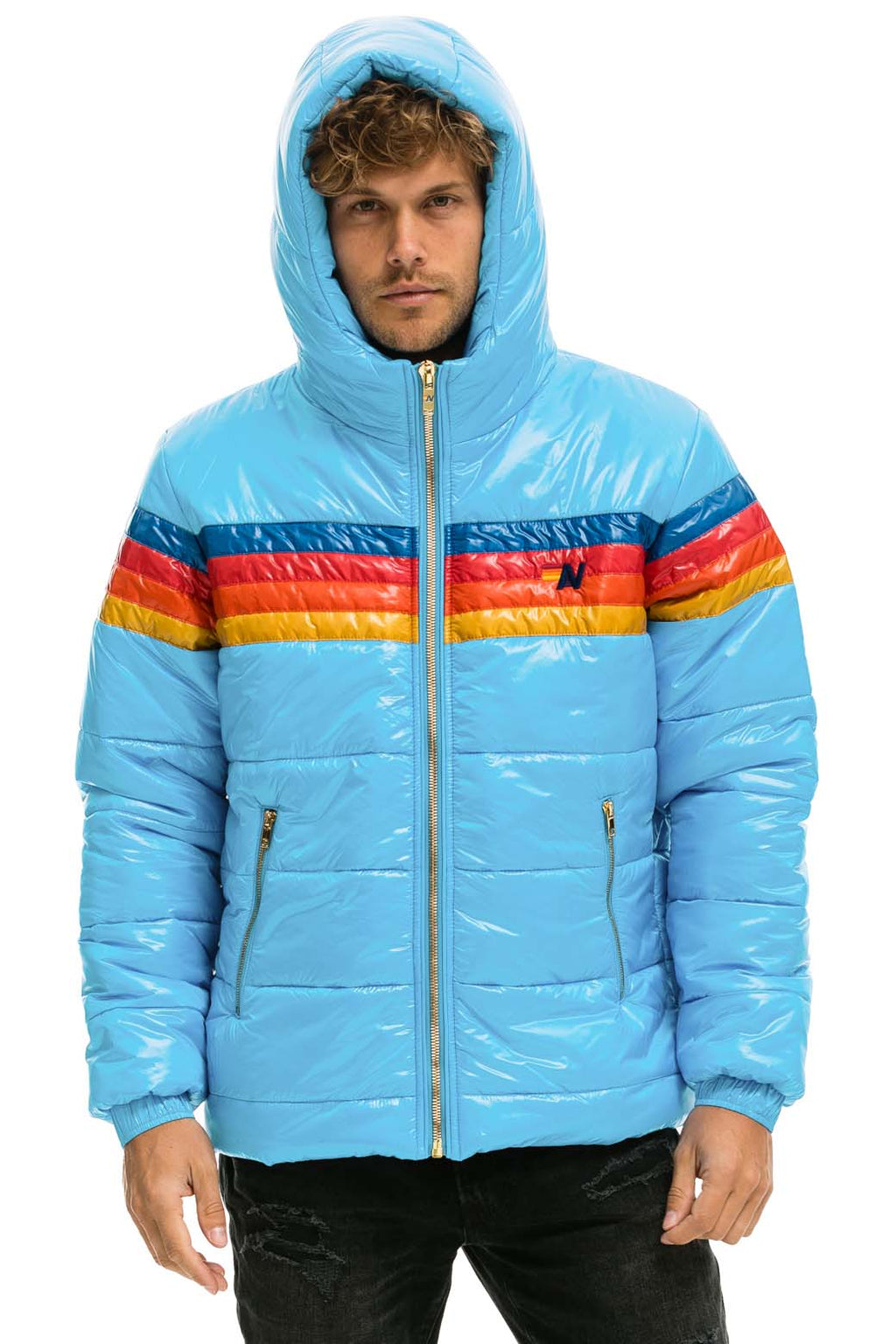 Classic 4 STRIPE LUXE TREKKER JACKET - GLOSSY SKY