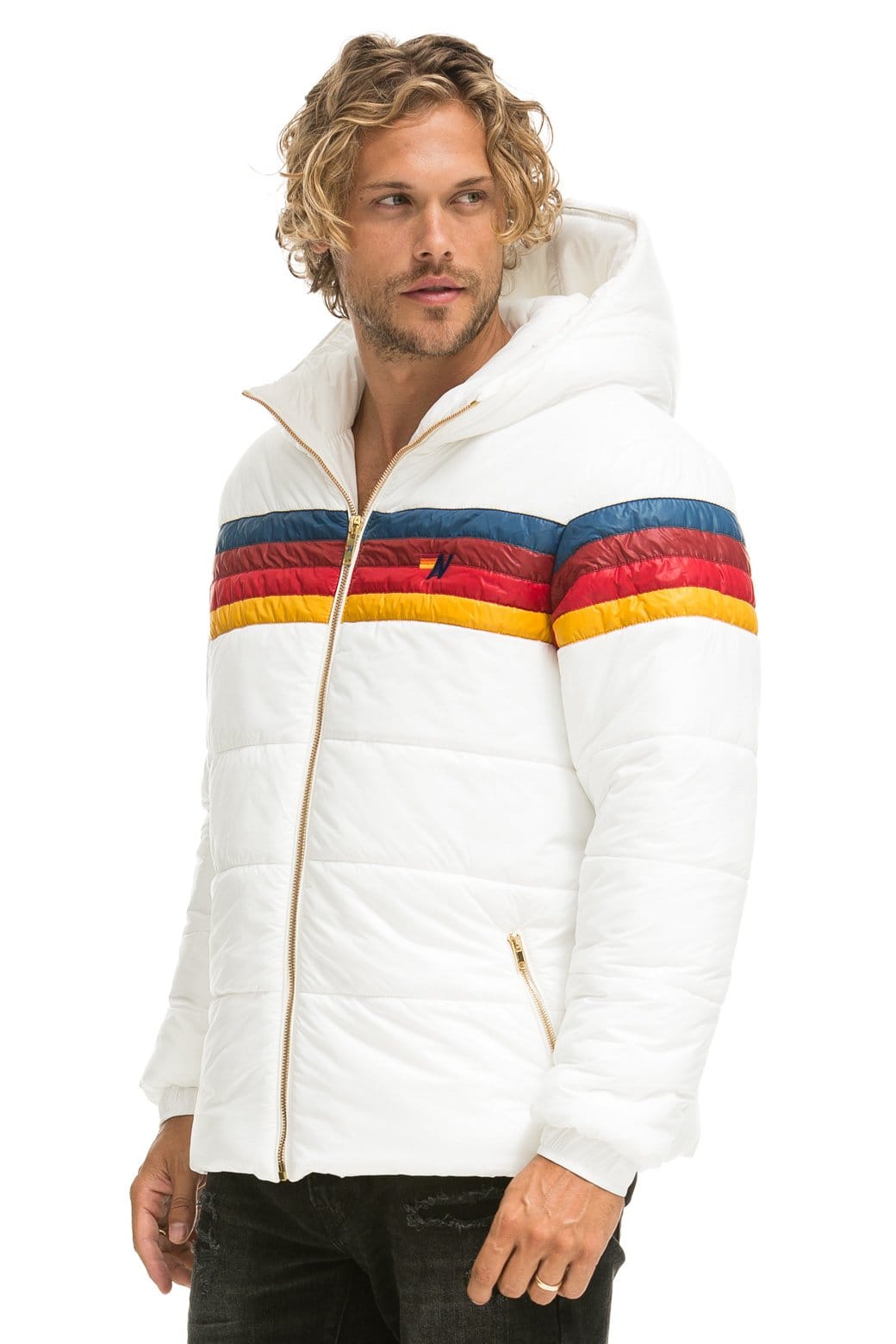 Classic 4 STRIPE LUXE TREKKER JACKET - GLOSSY WHITE