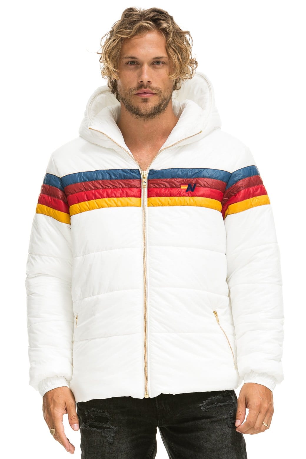 Classic 4 STRIPE LUXE TREKKER JACKET - GLOSSY WHITE