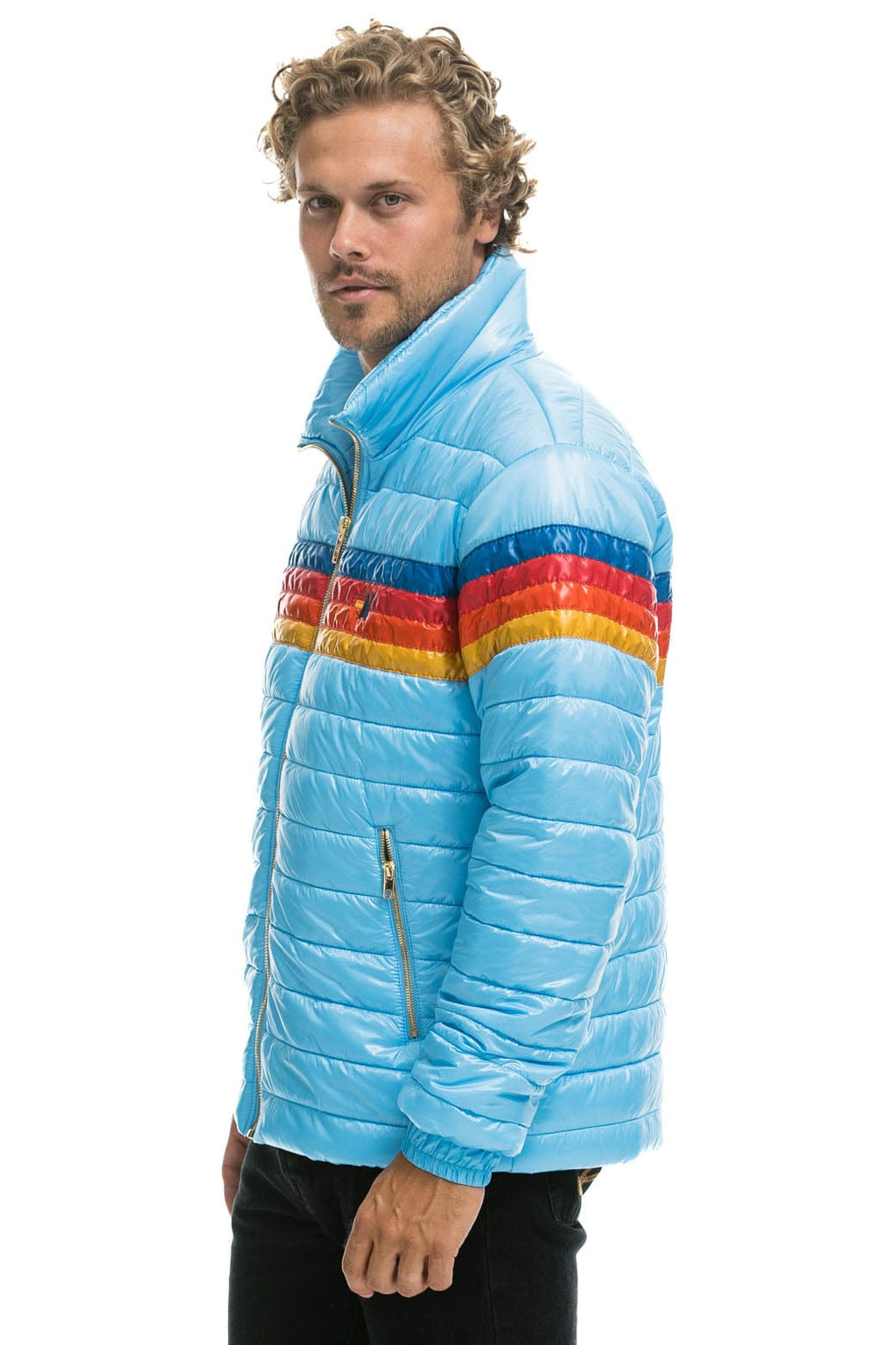 Retro 4 STRIPE TRAVELER JACKET - GLOSSY SKY