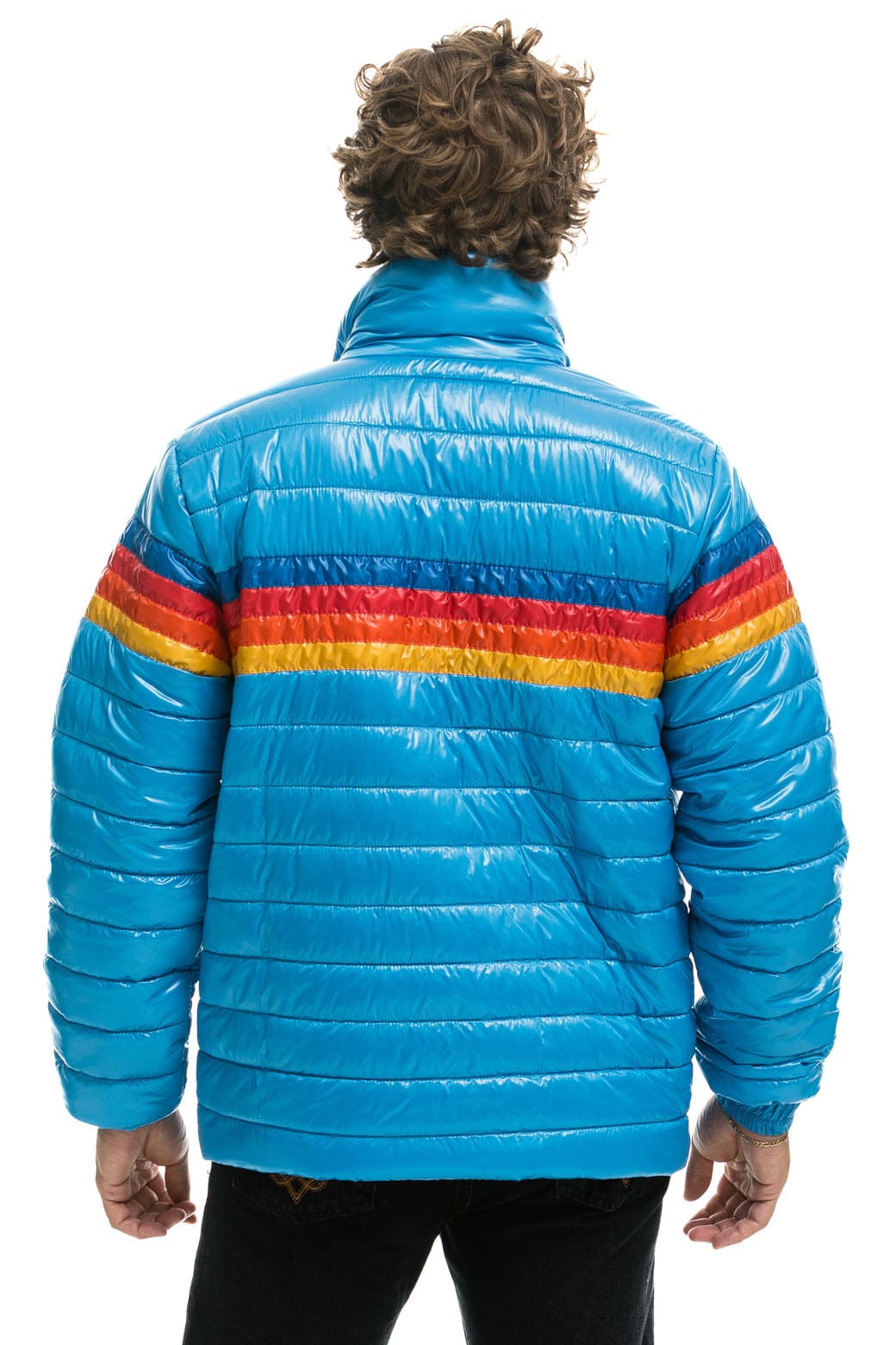 Retro 4 STRIPE TRAVELER JACKET - OCEAN GLOSSY