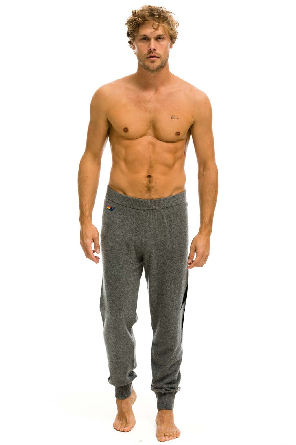 Retro MENS BOLT CASHMERE LIGHT SWEATER PANT - DEEP HEATHER BLACK BOLT