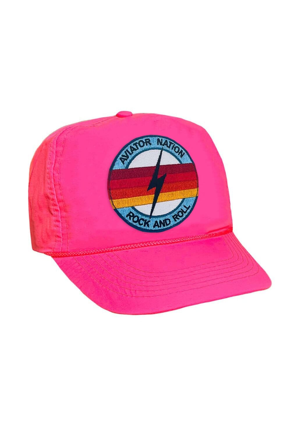 Retro ROCK AND ROLL BOLT - VINTAGE NYLON TRUCKER HAT
