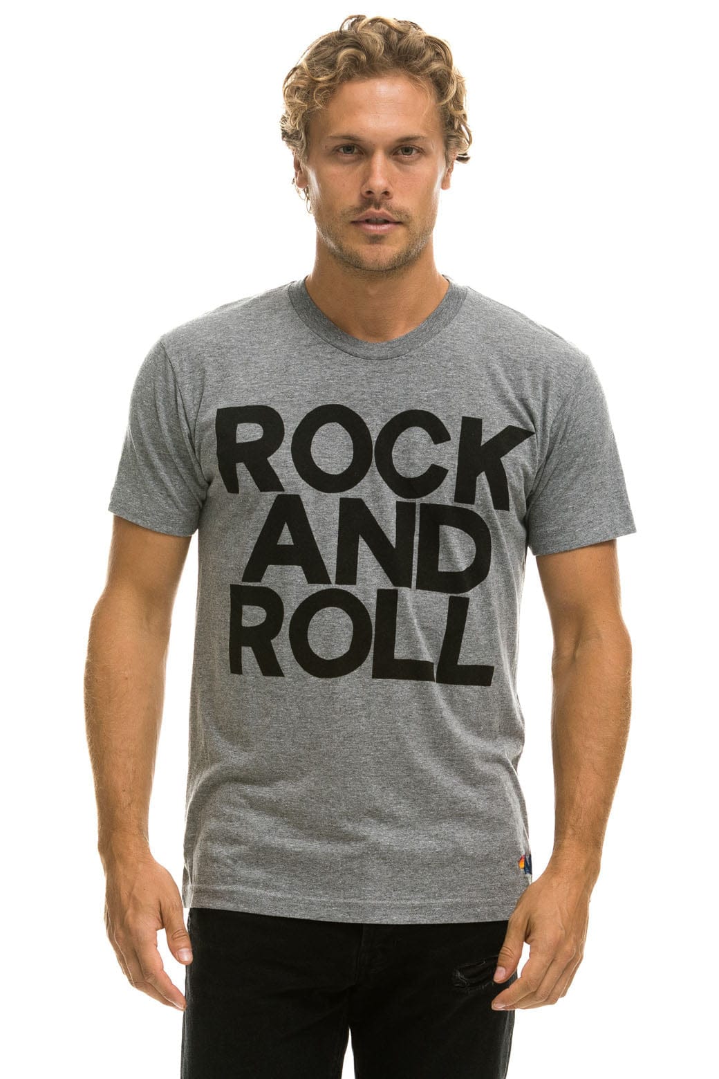Retro ROCK AND ROLL TEE - HEATHER GREY