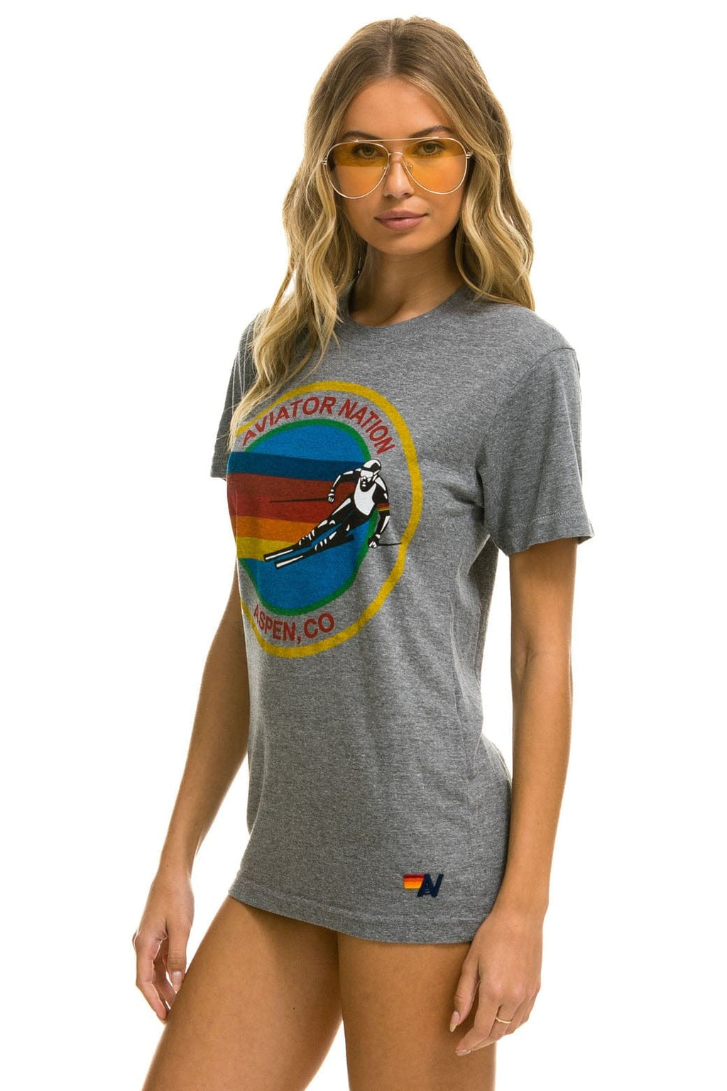 Retro SIGNATURE ASPEN TEE - HEATHER GREY