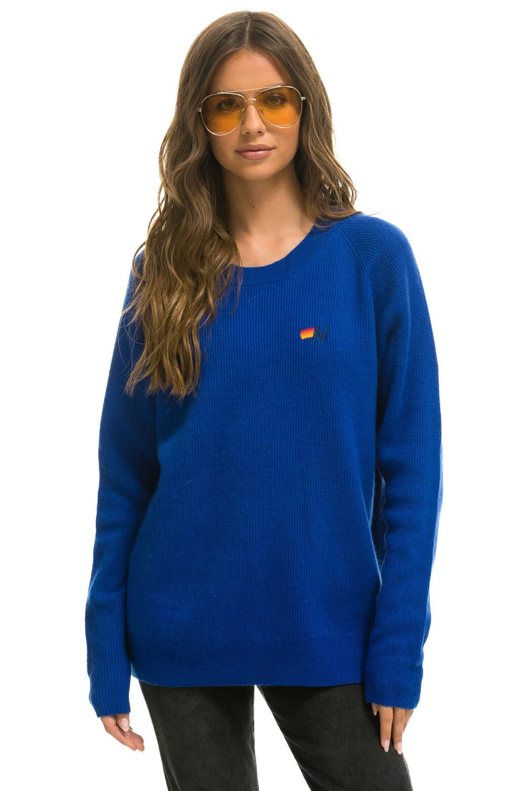Retro VINTAGE CABIN 2 UNISEX CASHMERE SWEATER - LAPIS