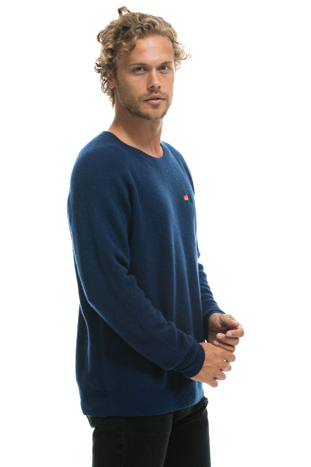 Retro VINTAGE CABIN 2 UNISEX CASHMERE SWEATER - MIDNIGHT