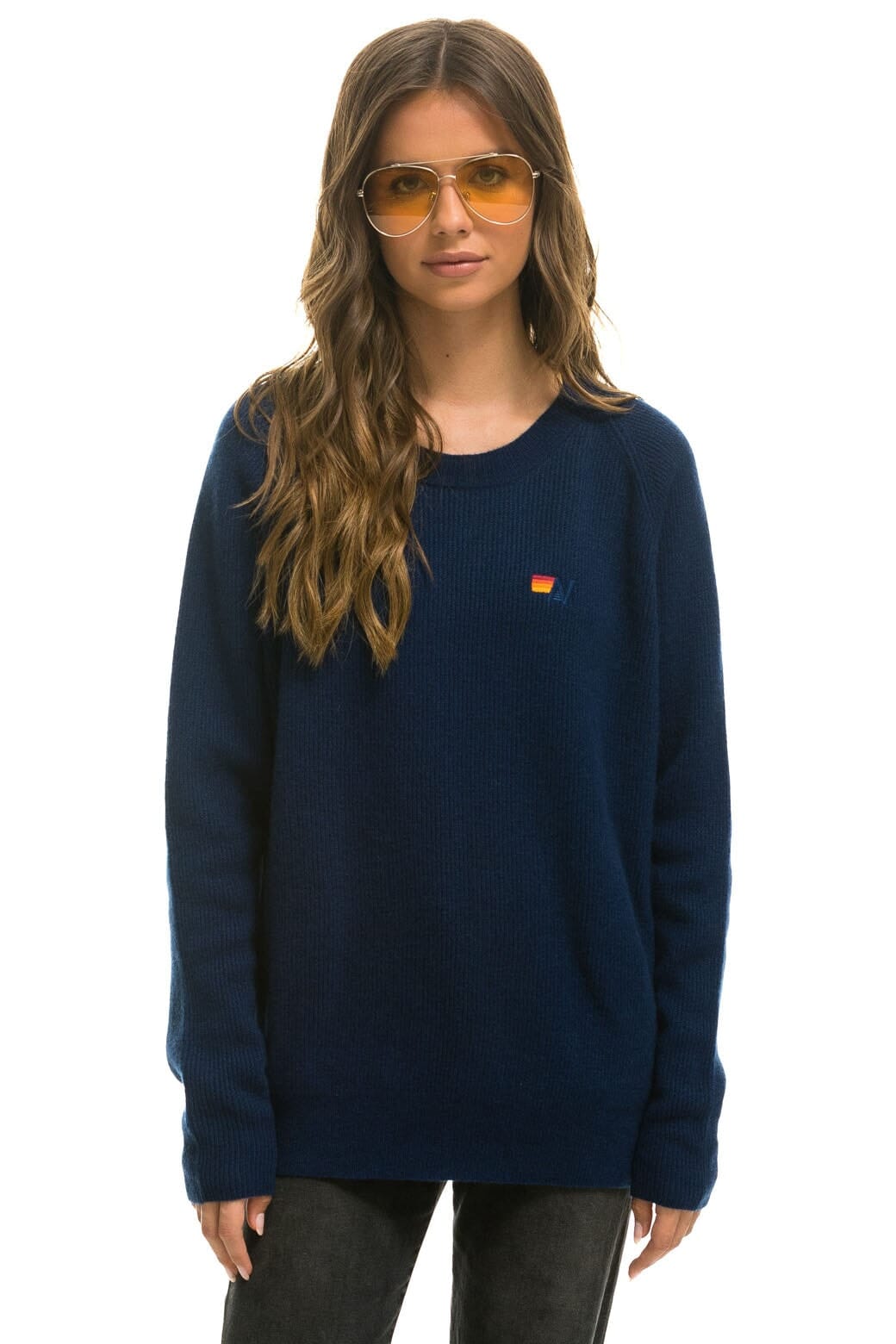 Retro VINTAGE CABIN 2 UNISEX CASHMERE SWEATER - MIDNIGHT