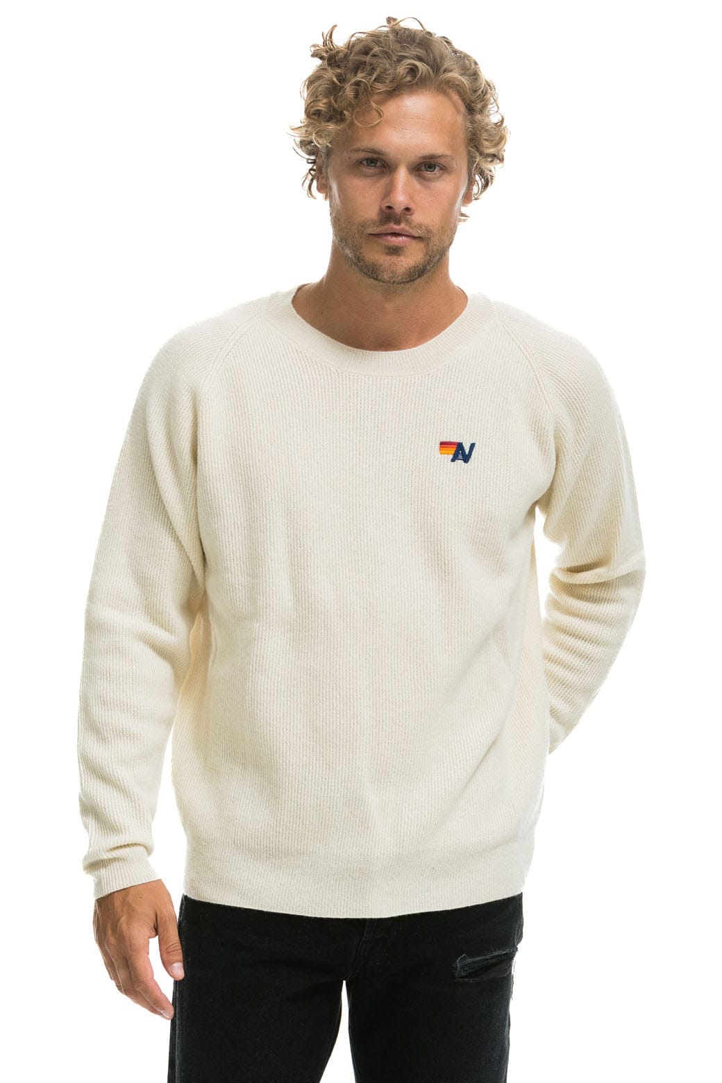 Retro VINTAGE CABIN 2 UNISEX CASHMERE SWEATER - VINTAGE WHITE