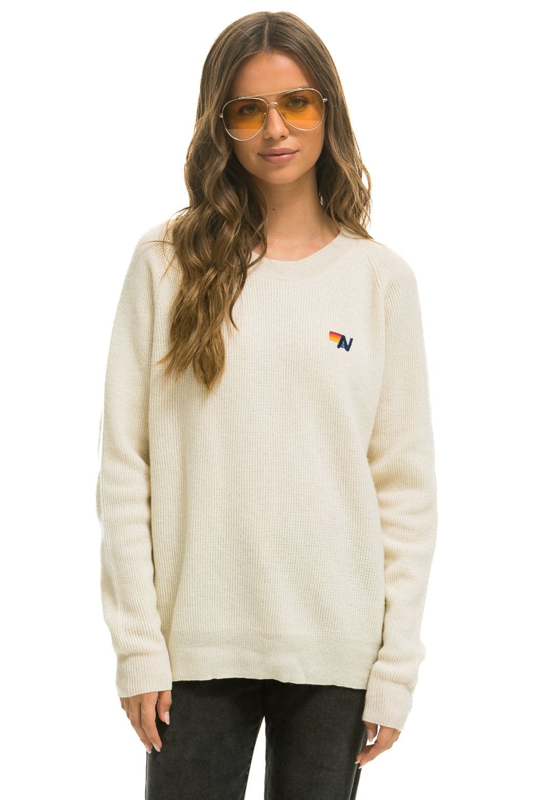Retro VINTAGE CABIN 2 UNISEX CASHMERE SWEATER - VINTAGE WHITE