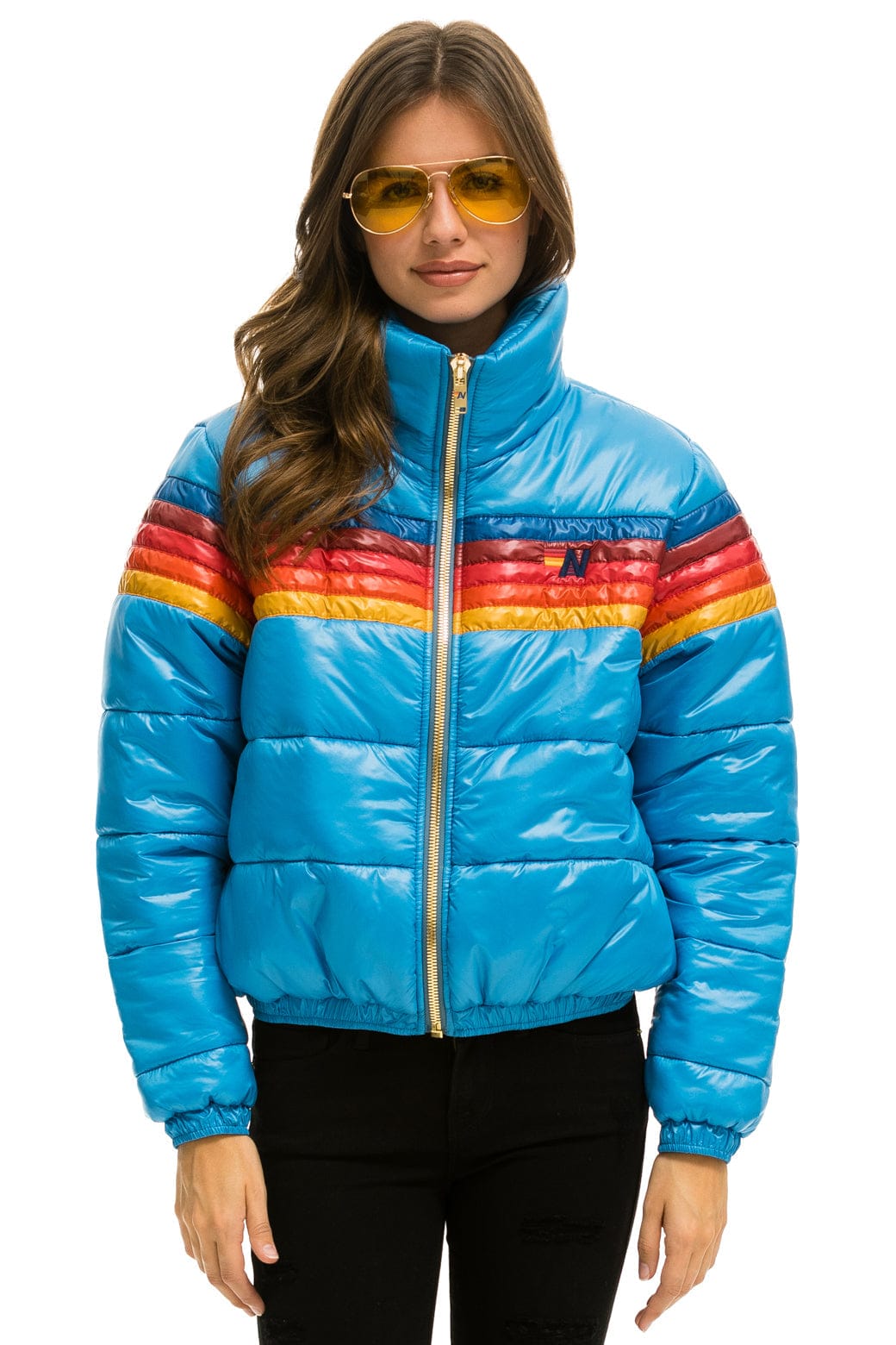 Retro 5 STRIPE APRES JACKET - GLOSSY OCEAN
