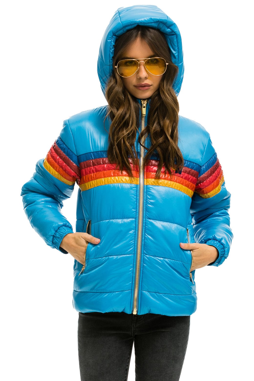 Retro 5 STRIPE TREKKER JACKET - GLOSSY OCEAN
