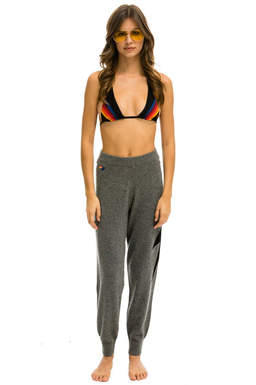 Retro BOLT CASHMERE LIGHT SWEATER PANT - DEEP HEATHER BLACK BOLT