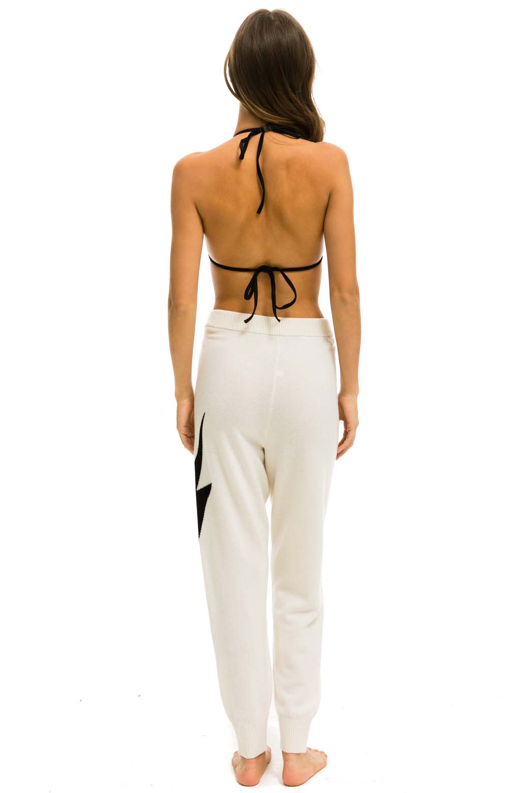 Retro BOLT CASHMERE LIGHT SWEATER PANT - VINTAGE WHITE BLACK BOLT